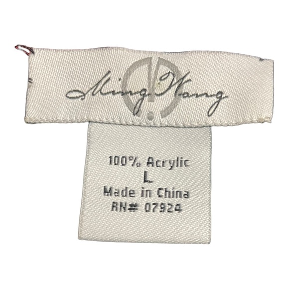 Ming Wang open front Cardigan black and pink details.size Large. - Picture 9 of 11